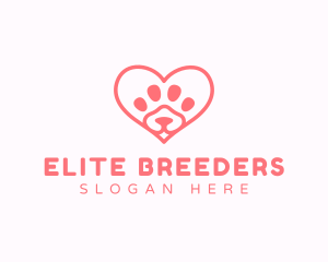 Paw Heart Dog logo design