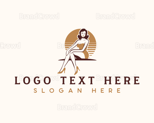 Sexy Pinup Model Logo