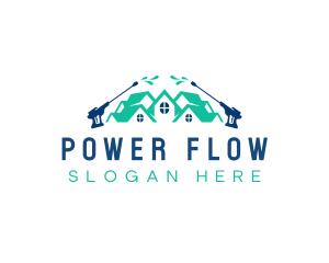 Roof Power Washing Tool logo design