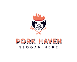 Pork Barbecue Gastropub logo design