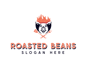 Roasted - Pork Barbecue Gastropub logo design