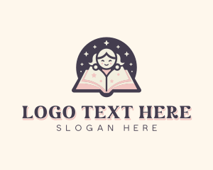Bookstore - Astronomy Girl Learning logo design