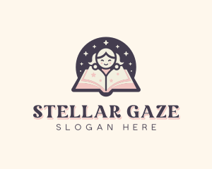 Astronomy - Astronomy Girl Learning logo design