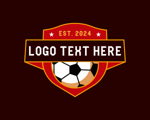 Cue Stick - Soccer Sport League logo design