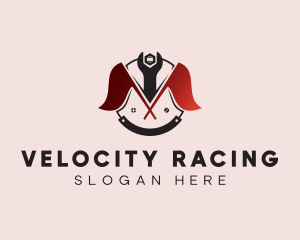 Racing Flag Panel Beater logo design