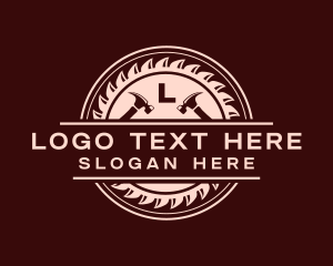 Wood Cutting - Saw Hammer Carpentry logo design