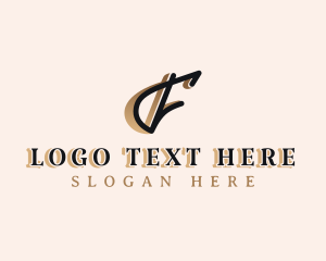 Fashion Boutique Calligraphy Letter F logo design