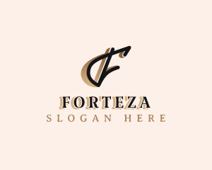 Fashion Boutique Calligraphy Letter F logo design