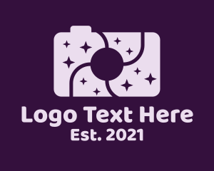 Photo Booth - Purple Space Camera logo design