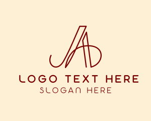Seamstress - Elegant Fashion Boutique Letter A logo design