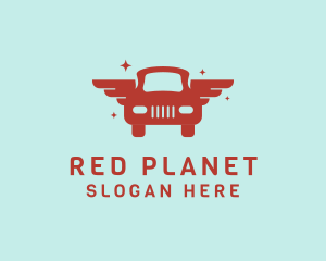 Sparkly Red Car Wings logo design