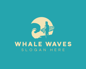 Surfing Sea Waves logo design