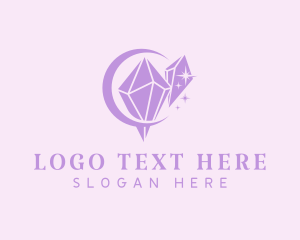 Precious - Sparkling Moon Gem logo design