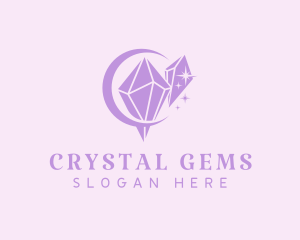 Sparkling Moon Gem  logo design