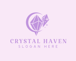 Sparkling Moon Gem  logo design