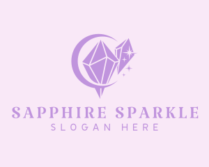 Sparkling Moon Gem  logo design