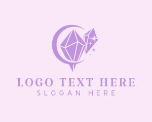 Engagement - Sparkling Moon Gem logo design