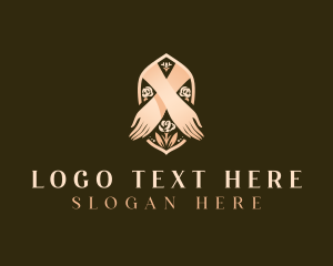 Elegant Floral Hands logo design