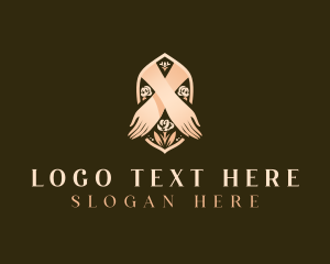 Elegant Floral Hands Logo