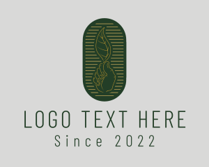 Lawn Service - Leaf Landscaping Hand logo design