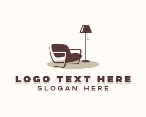 Home Decor - Armchair Lamp Decoration logo design