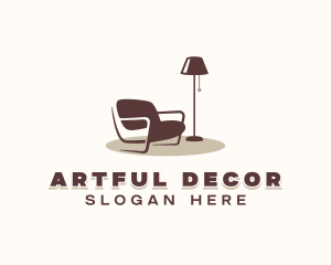 Armchair Lamp Decoration logo design