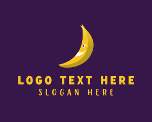Smiling Banana Cartoon Logo