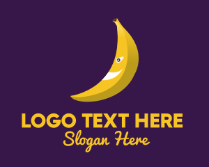 Smirk - Smiling Banana Cartoon logo design