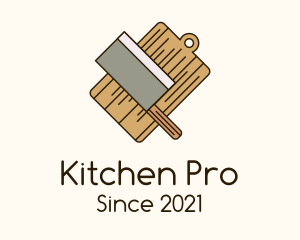 Cookware - Chopping Board Knife logo design