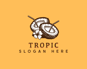 Tropical Coconut Juice logo design