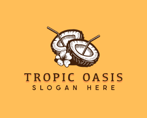 Tropical Coconut Juice logo design