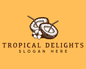 Tropical Coconut Juice logo design