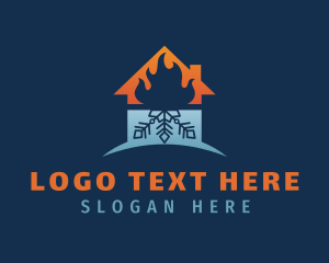 Cold - Flame Snowflake Home logo design