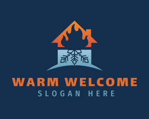 Flame Snowflake Home logo design