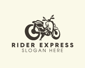 Rider - Retro Cruiser Motorcycle logo design