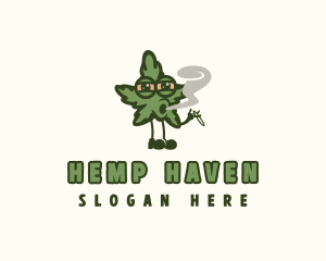 Herbal Smoking Marijuana logo design