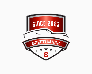 Racing Sports Car Shield logo design