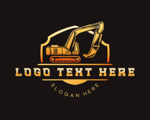 Badge - Excavator Shield Construction logo design