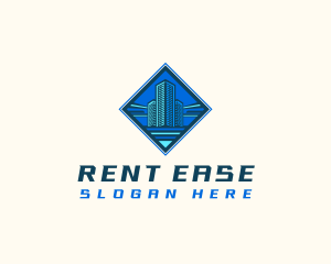 Rental - Building Tower Skyscraper logo design