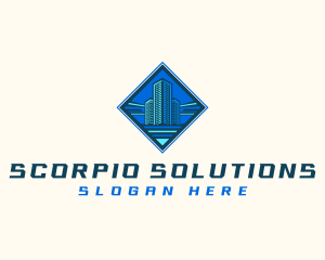 Building Tower Skyscraper logo design