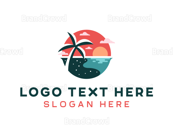 Coast Tropical Beach Logo