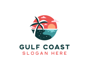 Coast Tropical Beach logo design