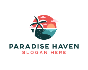 Coast Tropical Beach logo design