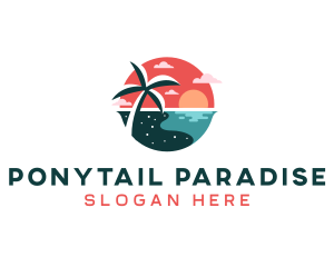 Coast Tropical Beach logo design