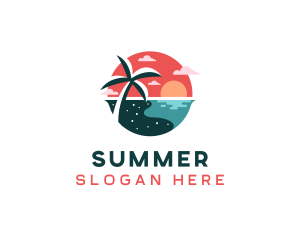 Coast Tropical Beach logo design