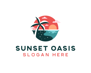 Coast Tropical Beach logo design