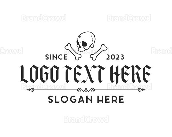 Skull Bones Tattoo Artist Logo