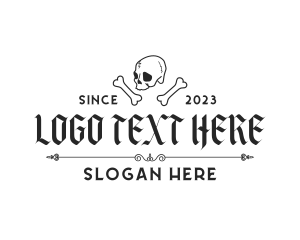 Drama Club - Skull Bones Tattoo Artist logo design