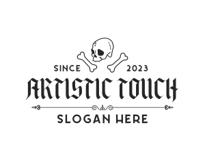 Skull Bones Tattoo Artist logo design