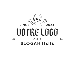 Grunge - Skull Bones Tattoo Artist logo design